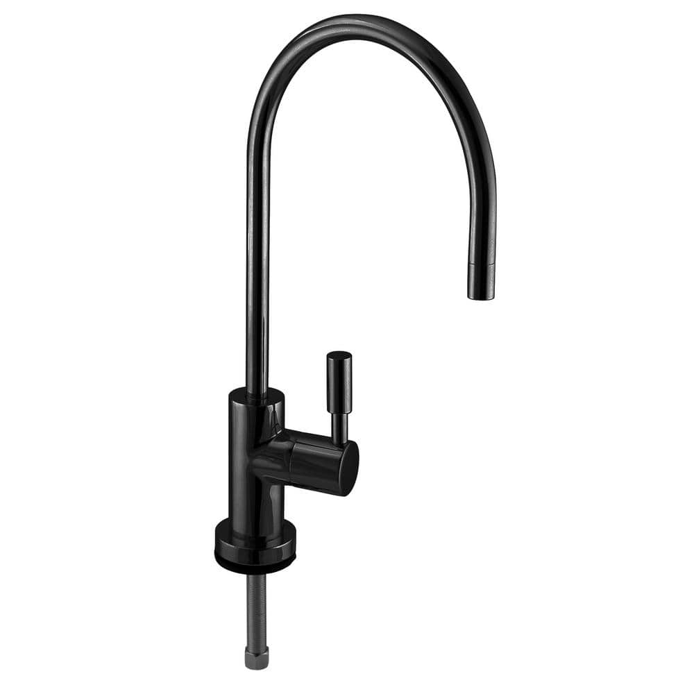 Westbrass 11 in. Contemporary 1-Lever Handle Cold Water Dispenser Faucet, Matte Black