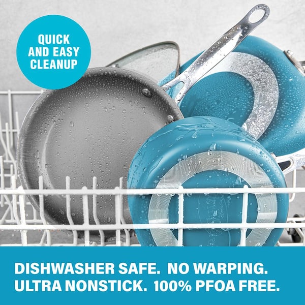 8 Pc Cookware Set with 2 Layer Nonstick Ceramic Coating, Tempered