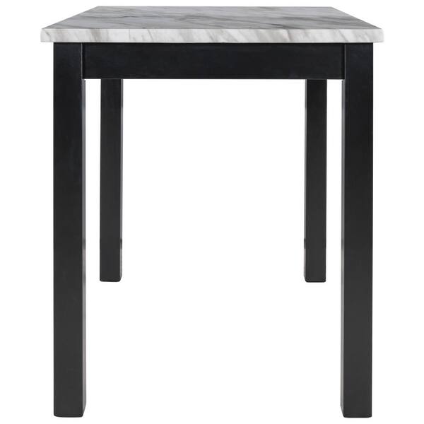 Topmax Contemporary 45 In W Faux Marble White Top And Black Rubber Wood Legs Counter Height Dining Table Seats 2 Ec Dt 310aap408 Counter Height Dining Table Seats 2, 2 Seat High Dining Table