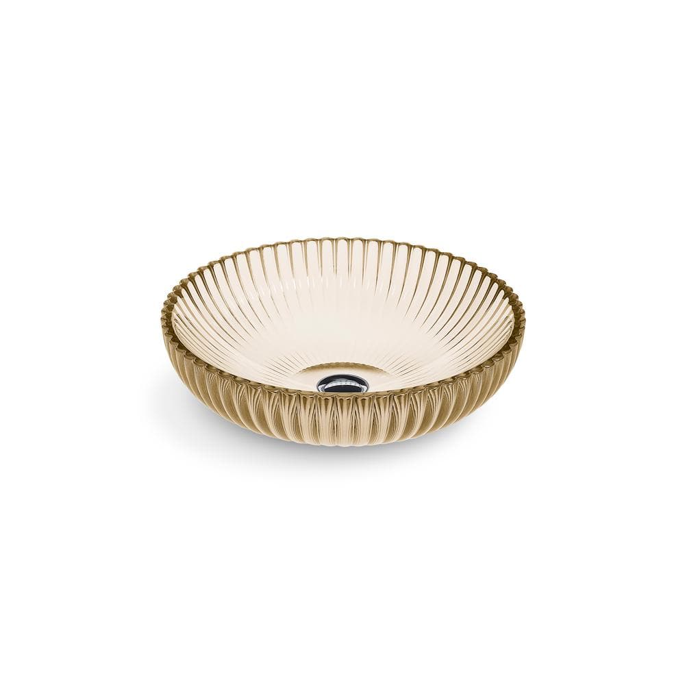KOHLER Salute Round Vessel Bathroom Sink in Translucent Sandalwood