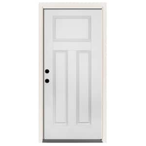 36 in. x 80 in. Premium 3-Panel Primed White Steel Prehung Front Door with 36 in. Right-Hand Inswing and 6 in. Wall