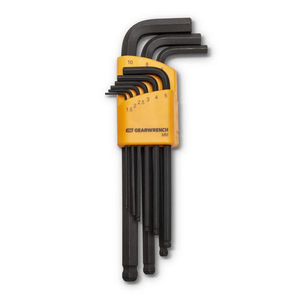 GEARWRENCH Metric Long Arm Ball End Hex Key Set with Caddy (9Piece