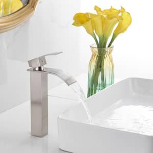 Single Hole Single-Handle Low-Arc Bathroom Faucet with Pop-up Drain Assembly in Brushed Nickel
