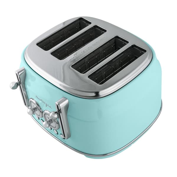 Retro Style 4-Slice Toaster | Blue & Stainless Steel