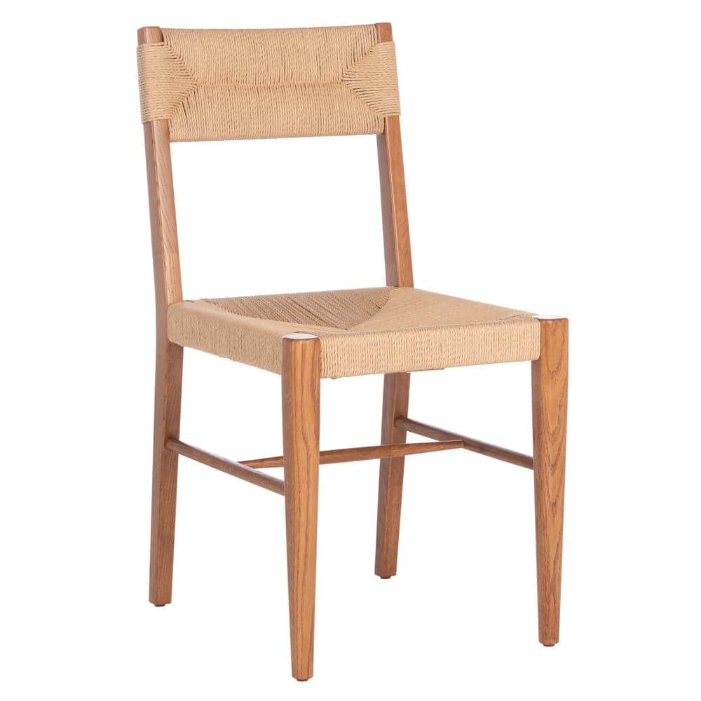 Coastal Farmhouse Black Rattan and Cane Slat Side Chair