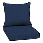 22 in. x 24 in. 2-Piece Deep Seating Outdoor Lounge Chair Cushion in Clark Blue