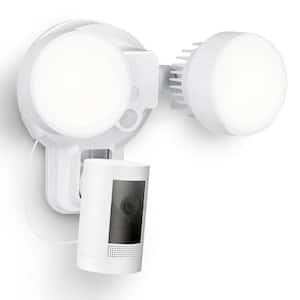 3-in-1 Floodlight, Charger and Mount for Ring Stick Up Cam and Spotlight Cam Battery (White) (Camera Not Included)