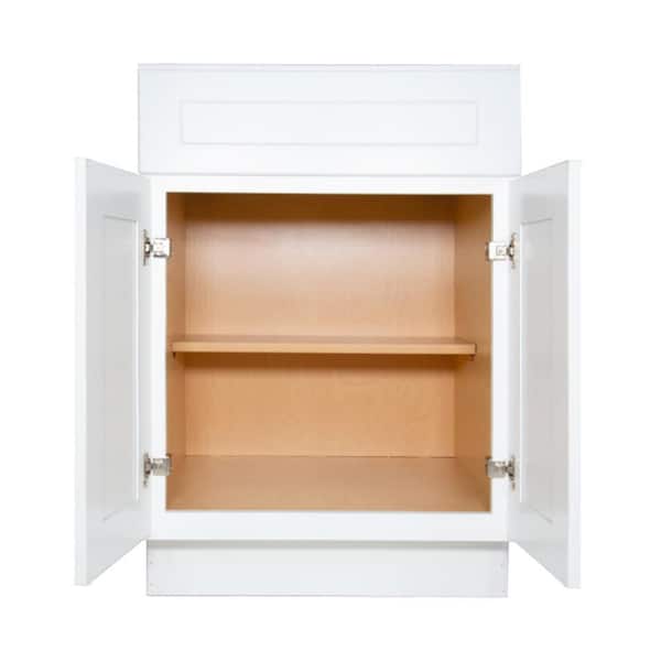 HOMEIBRO Newport Ready to Assemble White Plywood Shaker Base Kitchen Cabinet 24 in. W x 24 in. D x 34.5 in. H