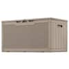 Tozey 100 Gal. Fusion Style Deck Box Mocha Outdoor Resin Storage Box T-PSB23-0312-L8