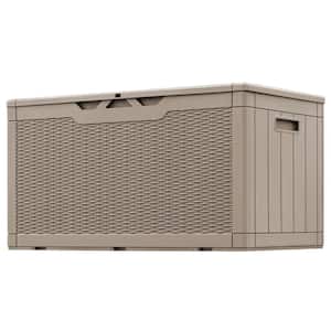 100 Gal. Fusion Style Deck Box Mocha Outdoor Resin Storage Box