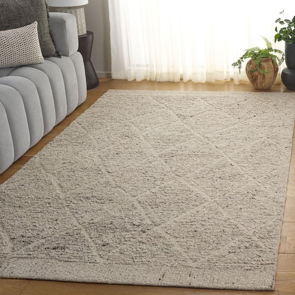 Natura 8 ft. x 10 ft. Beige Solid Diamond Area Rug