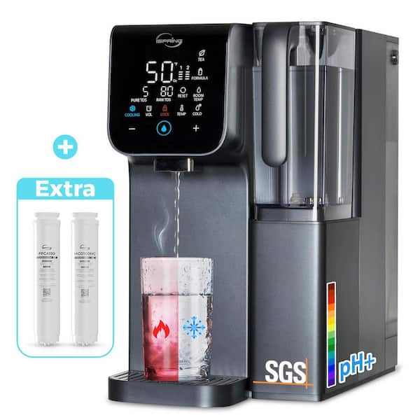 Hot and Cold Reverse Osmosis Countertop Water Filter SystemandAk,TDS, Filter Lifespan Monitor,Extra Replacement Filters