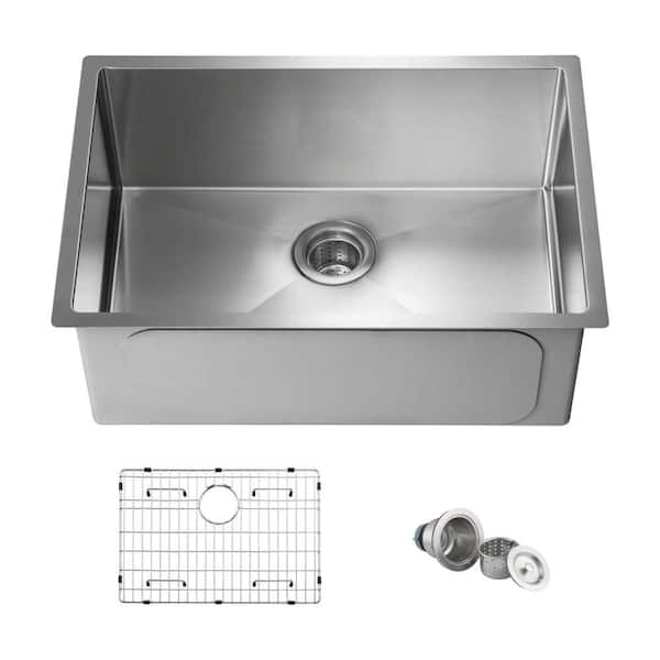 KIBI 27 in. Undermount Single Bowl Matte Black Fireclay Kitchen