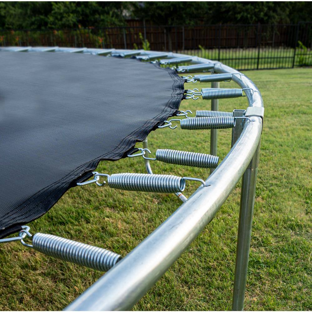 15' Black Round Trampoline with Enclosure and Basketball Hoop