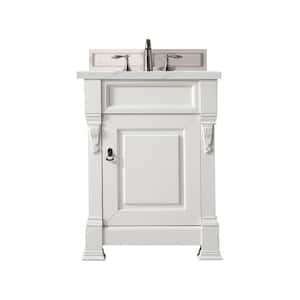 Brookfield 26 in. W x 23.5 in. D x 34.3 in. H Bathroom Vanity in Bright White with Ethereal Noctis Quartz Top