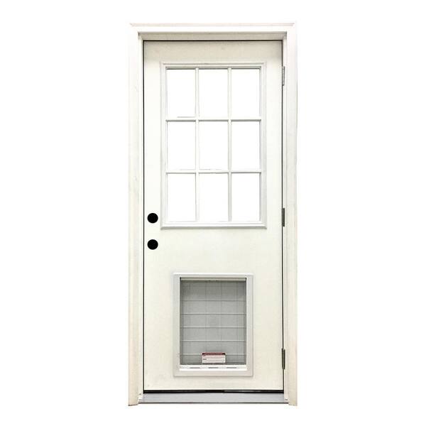 Steves & Sons 36 in. x 80 in. Reliant Series White Primed LHOS 9 Lite ...