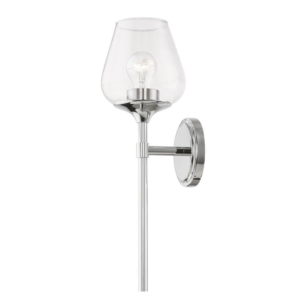 Elegant Chrome Vanity Sconce with Clear Glass Shade