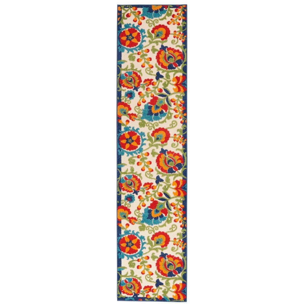 Aloha Multicolor 2 ft. x 12 ft. Kitchen Runner Floral Modern Indoor/Outdoor Patio Area Rug price history on PriceWatchPro