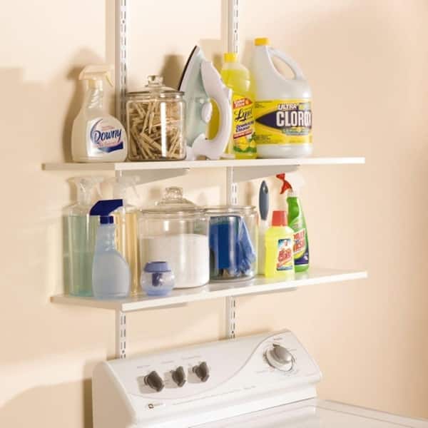 Rubbermaid 48 In White Twin Track, Track Shelving Home Depot