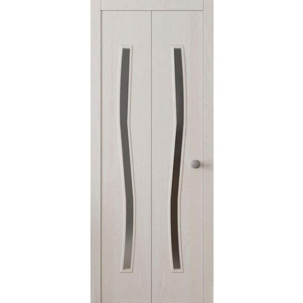 3012 56 in. x 96 in. Sold Core Ash Franko Color Wood Bi-fold Door with Hardware