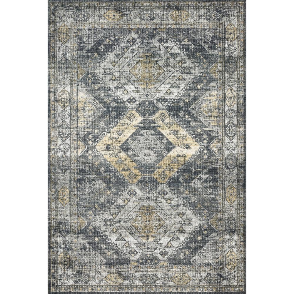 Skye Oriental Graphite & Silver Easy-Care Runner Rug