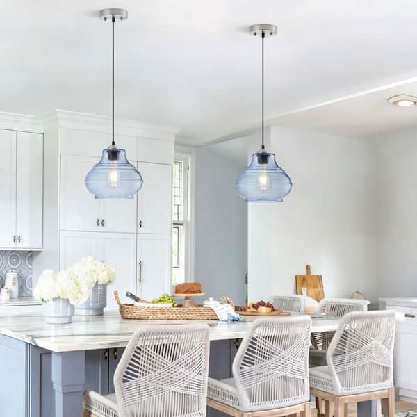 Henveton Jasslynn Modern Farmhouse Pendant Light with Blue Bell