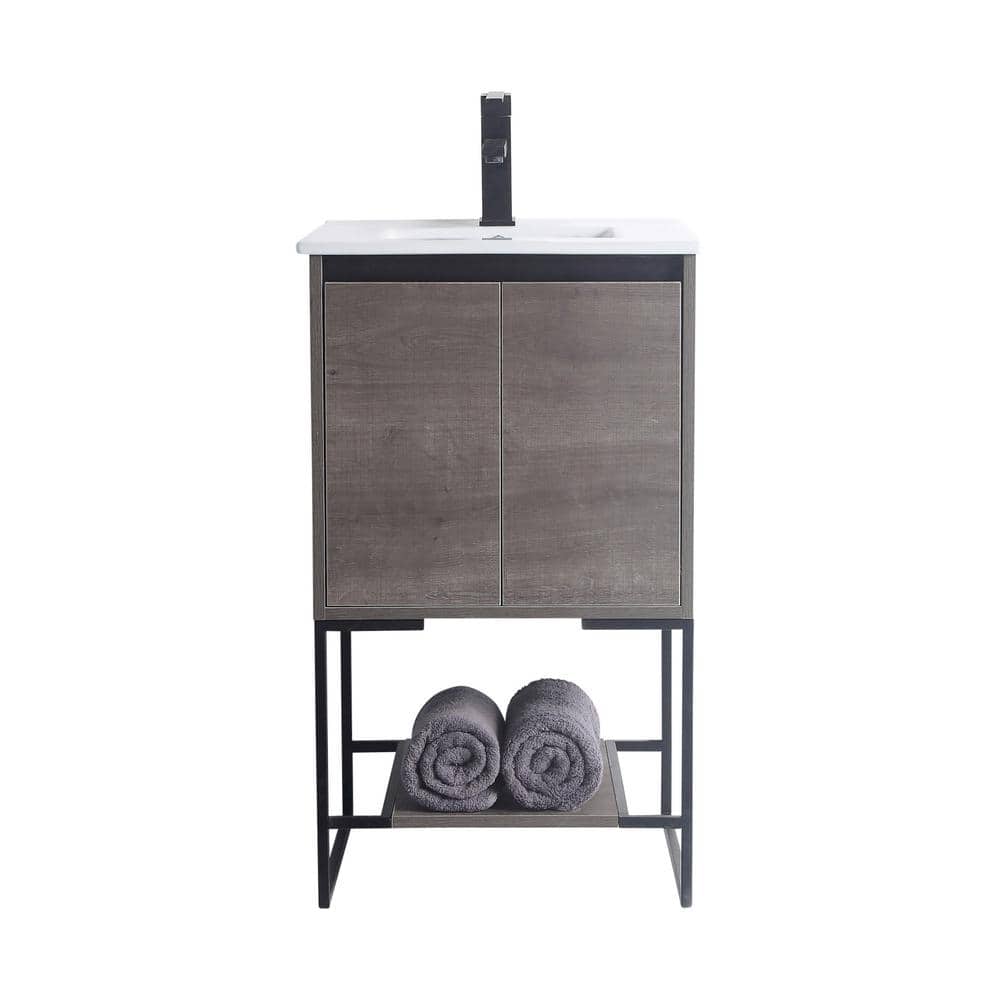 Urbania 20 in. W x 18.5 in. D x 33.5 in. H Bath Vanity in Classic Gray with Ceramic Vanity Top in White with White Basin price history on PriceWatchPro