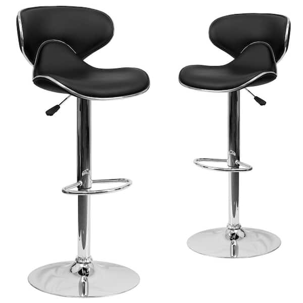 Carnegy Avenue 43 in. Black Bar Stool (Set of 2)