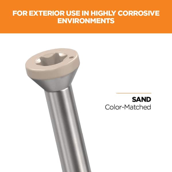 1-5/8 in. #8 316 Stainless Steel Sand Premium Star Drive Trim Screws (350-Count)