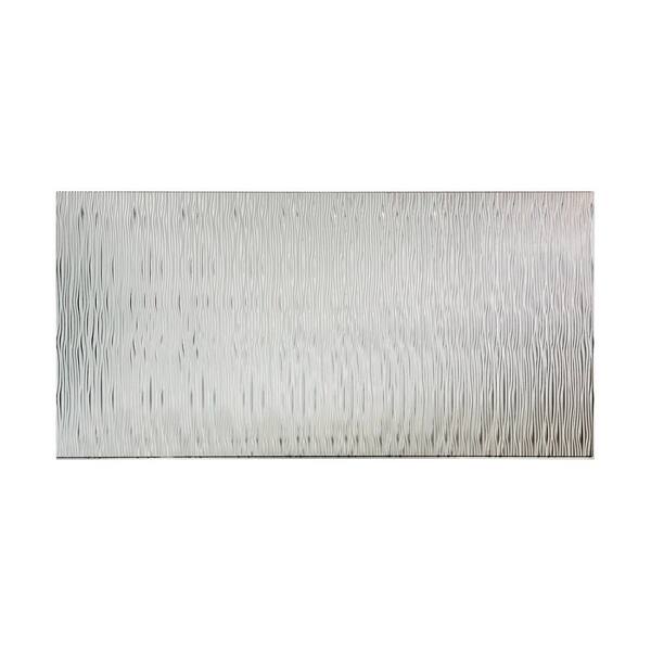 Fasade Waves Vertical 96 in. x 48 in. Decorative Wall Panel in Brushed Aluminum