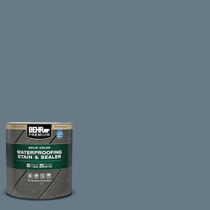 1 qt. #N490-5 Charcoal Blue Solid Color Waterproofing Exterior Wood Stain and Sealer