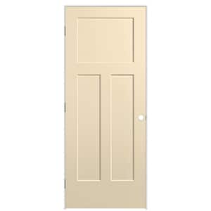 32 in. x 80 in. 3-Panel Winslow Right-Hand Hollow Core Golden Haystack Molded Composite Single Prehung Interior Door