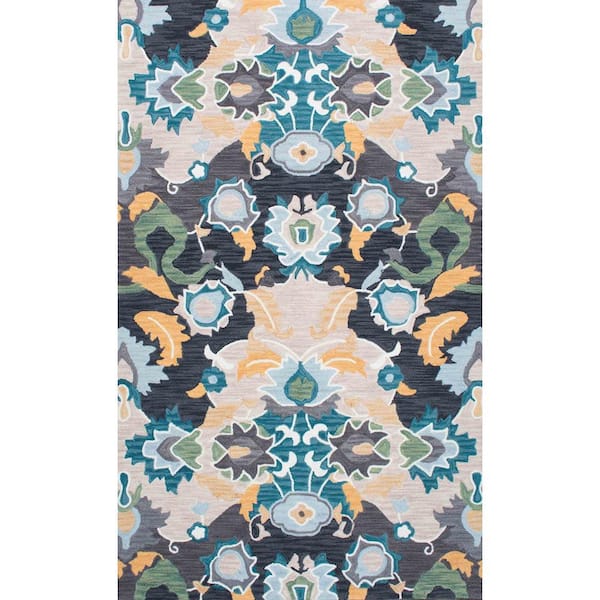 nuLOOM Felicity Bohemian Abstract Navy 5 ft. x 8 ft. Area Rug