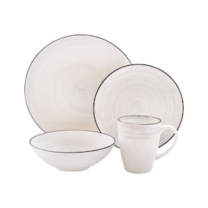 16-Piece Casual White Stoneware Dinnerware Set (Service for 4)
