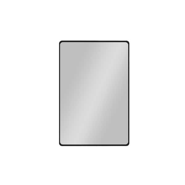 JimsMaison 24 in. W x 36 in. H Rectangular Framed Wall Mounted Bathroom Vanity Mirror in Black