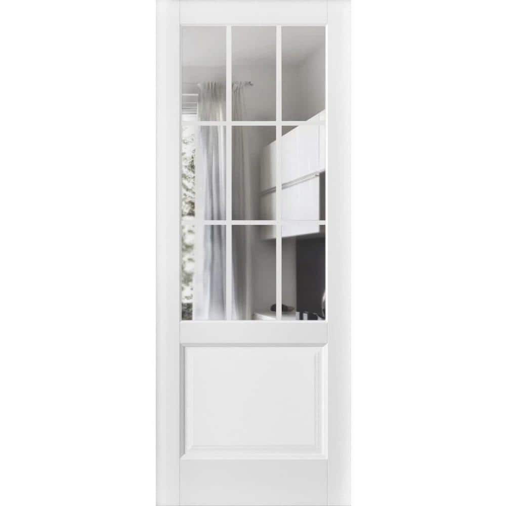 32 in. x 84 in. Solid Wood Clear Glass White Interior Door Slab price history on PriceWatchPro