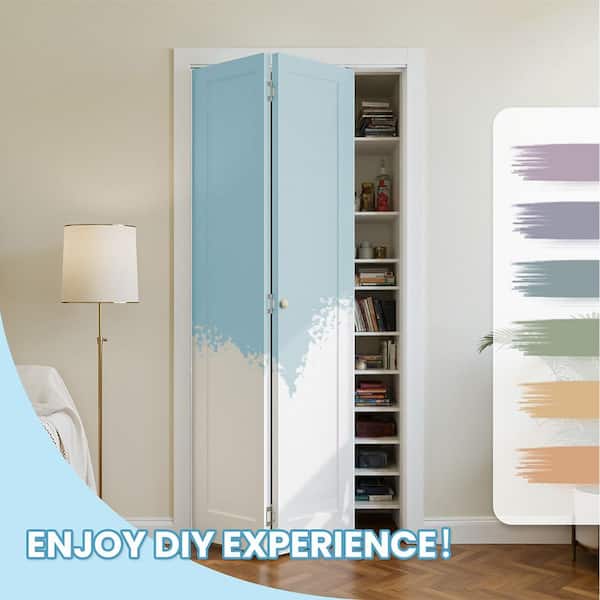 GOLDENPOLEY 32 in. x 78.4 in. 1-Panel Hollow Core White Primed