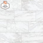 QuicTile 12 in. x 24 in. Enchanting Marble Matte Porcelain Locking Floor Tile (9.6 sq. ft. / case)