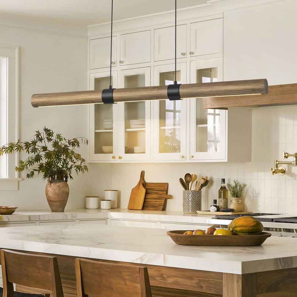 RRTYO Passyunk 20-Watt 1-Light Brown Linear Integrated LED Pendant