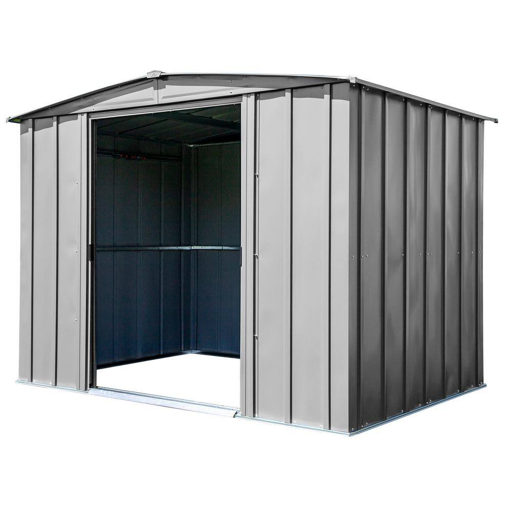 Arrow 8' x 6' Flute Grey Steel Storage Shed