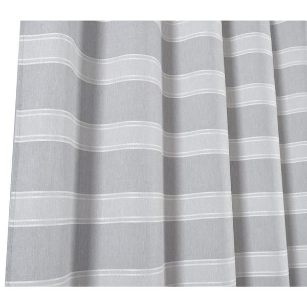 Grey and White Fabric Shower Curtain for Bathroom with 12 Hooks, Neutral  Stripe Lines Waterproof Tex…See more Grey and White Fabric Shower Curtain  for