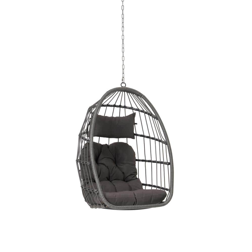 Wicker Wood Porch Swing Outdoor Indoor Garden Rattan Egg Swing Chair Hangin