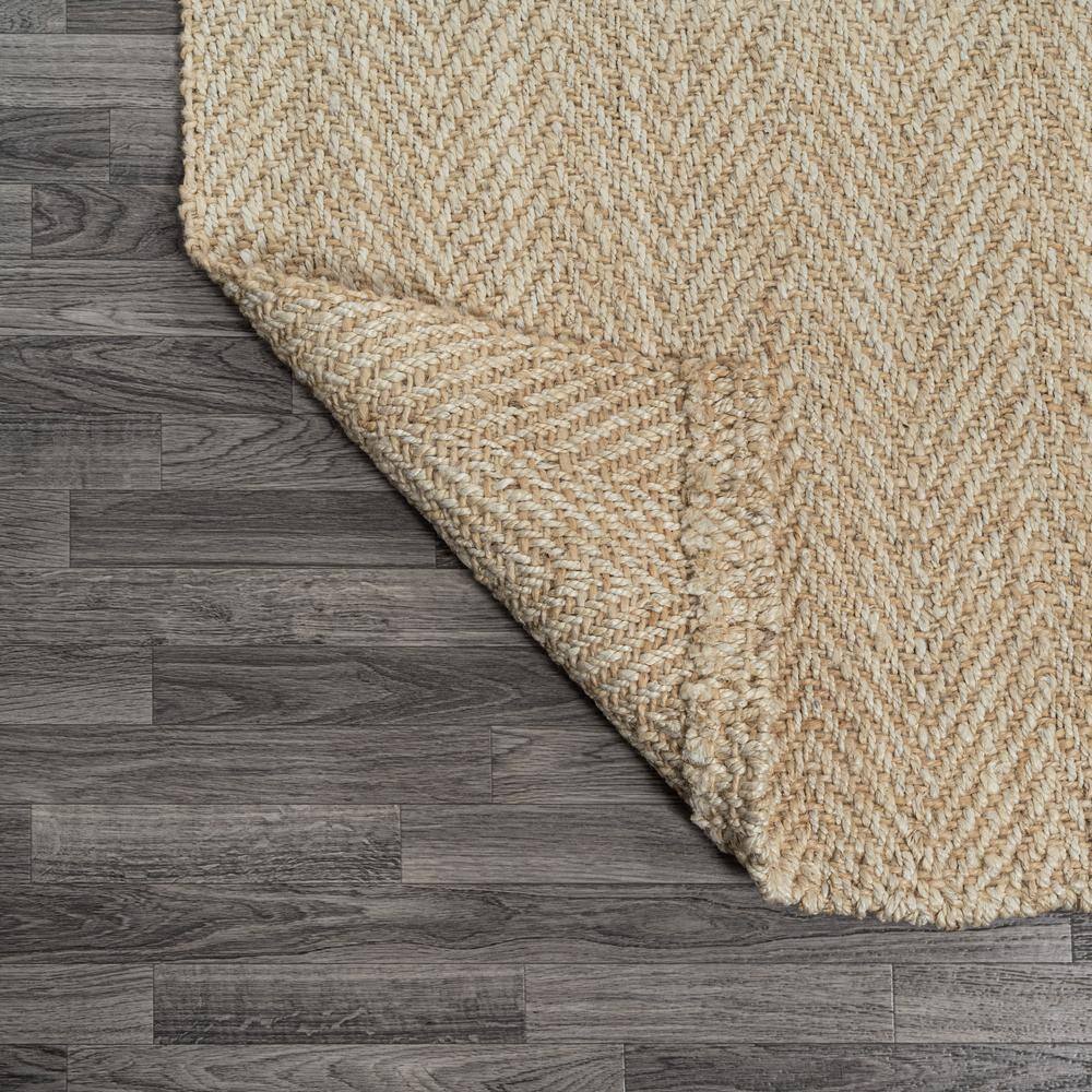 Ivory Chunky Jute Handwoven Herringbone 4' x 6' Area Rug
