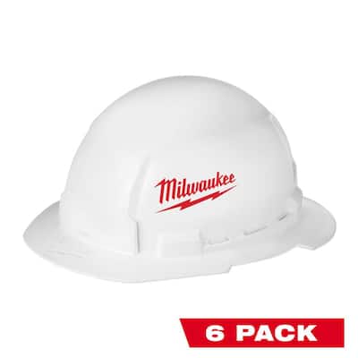 BOLT White Type 1 Class E Full Brim Hard Hat (6-Pack)