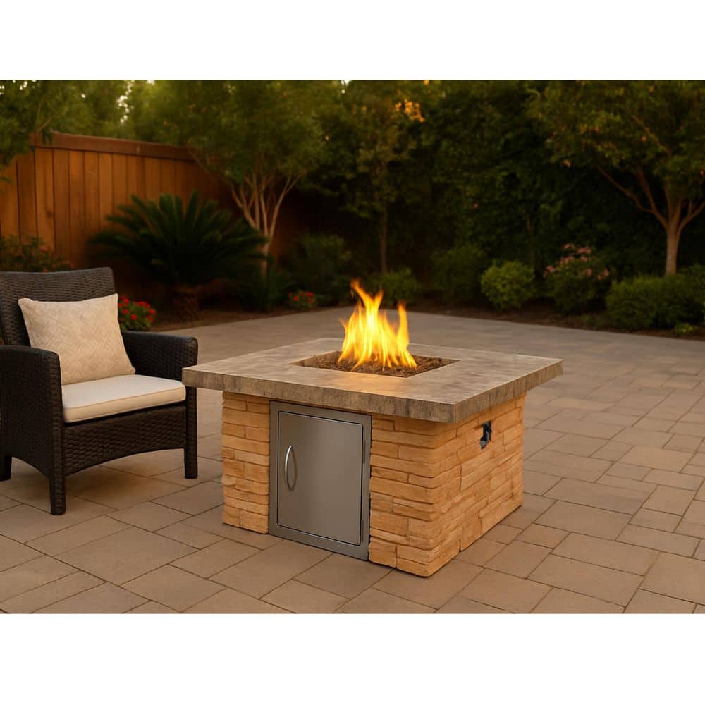 Figarro ft.Peven Everett Caramel 〜12ハウス Outdoor GreatRoom Cove Fire Pit Table - Fireside Hearth & Home