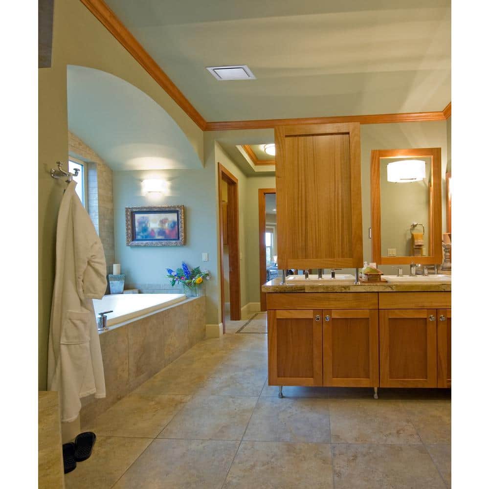 White Energy Star Ceiling Mount Bathroom Ventilation Fan