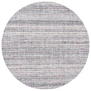 Abstract Pink/Brown 6 ft. x 6 ft. Modern Plaid Round Area Rug