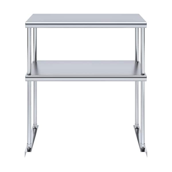 AMGOOD 14 in. x 30 in. Stainless Steel Double Over Shelf for