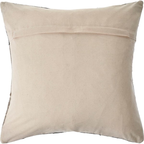 LR Home Textured Neutral Beige / White 20 in. x 20 in. Embroidered Standard Throw  Pillow 2727A8084D9348 - The Home Depot