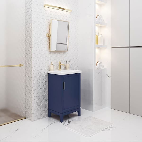 Elsa 20.5 in. W x 16 in. D Bath Vanity in Monarch Blue with Ceramics Vanity Top in White with White Basin